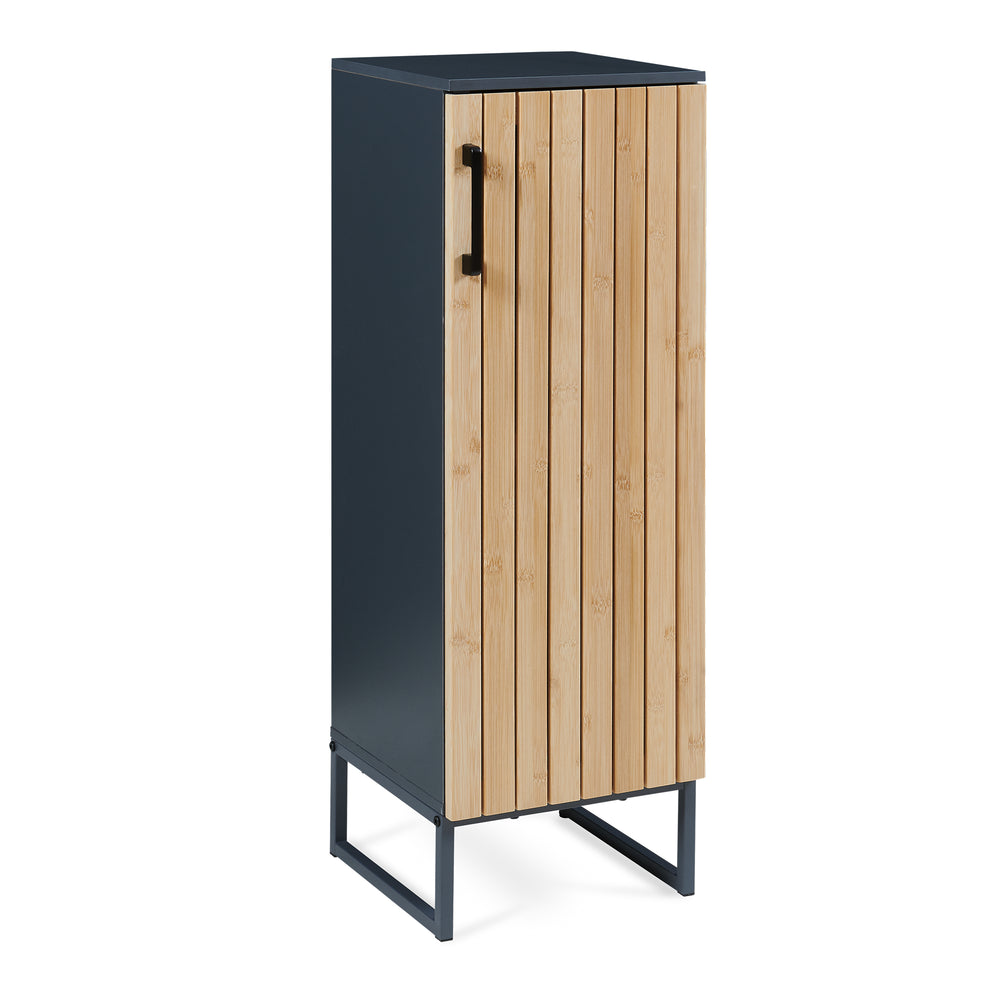 Meuble de salle de bains Svanes 90 x 30 x 30 cm gris foncé / naturel [en.casa]