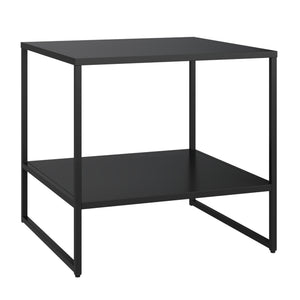 Bijzettafel Salsnes 53x51x51 cm met plank Staal Zwart [en.casa]