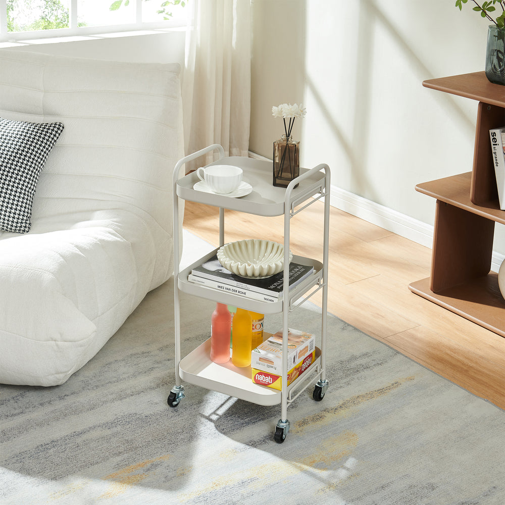 Serwagen Kelevn 67x33x31 cm Staal Grijs [en.casa]