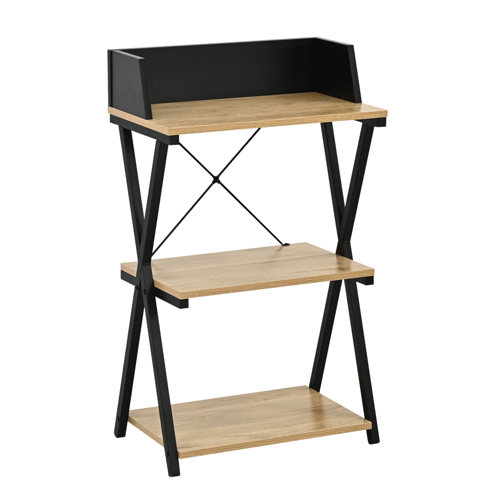 Staande plank Kappespoo 84x50x30 cm Zwart/Eikenlook [en.casa]