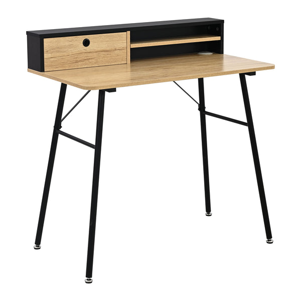 Bureau Var 93x90x50 cm Zwart/Eikenlook [en.casa]