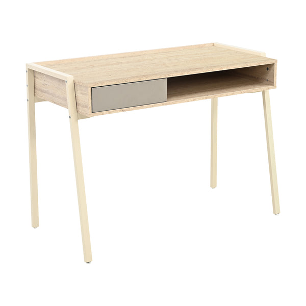 Bureau Boderas 107x55x78 cm Beige/Travertin [en.casa]