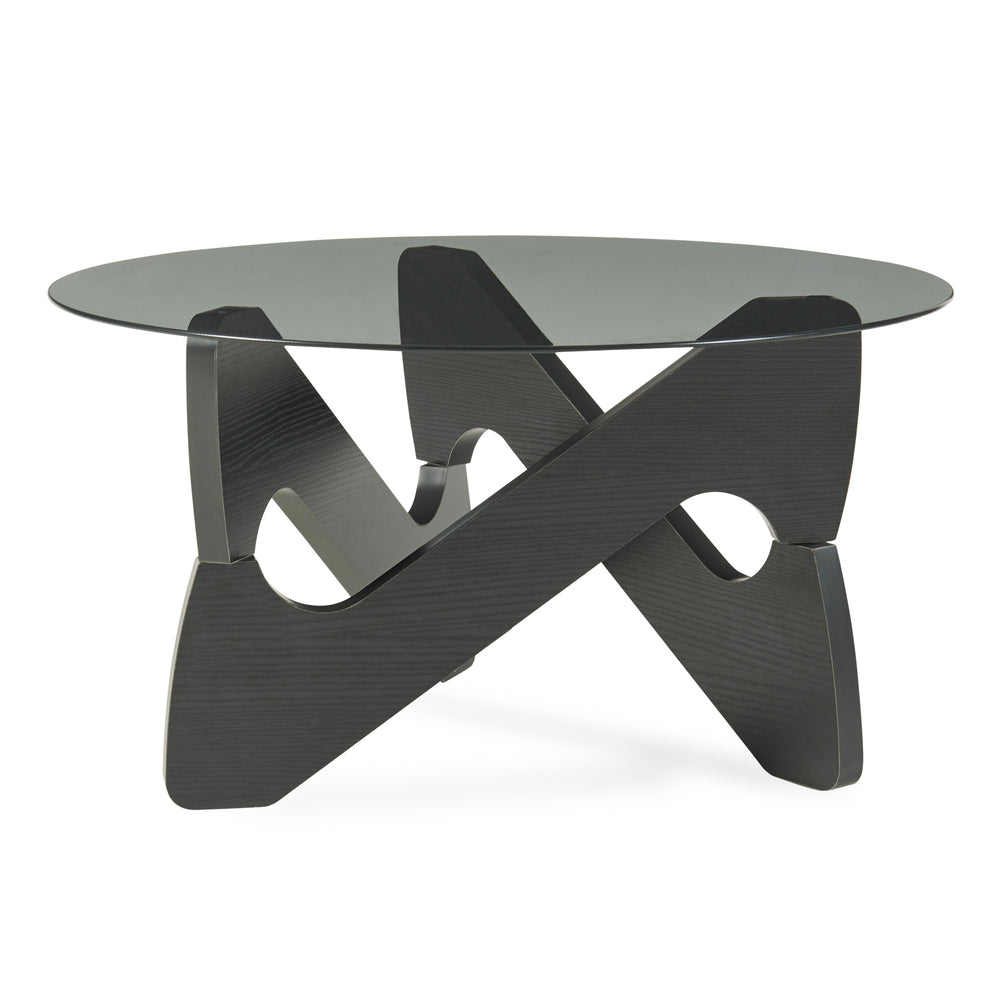 Salontafel Reypio Ø70x35 cm Zwart/Grijs [en.casa]