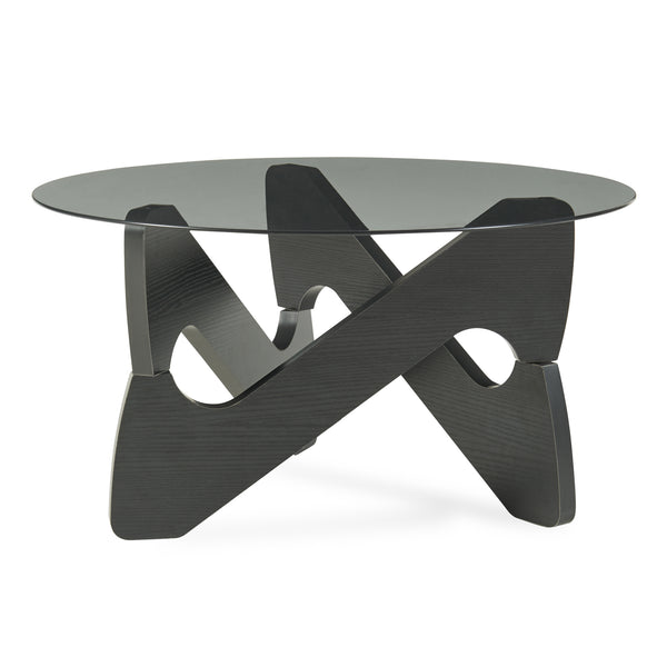 Table basse Reypio Ø70 x 35 cm noir / gris [en.casa]