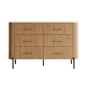 Kast Kokunse met 6 laden 120x42x78 cm eikenlook [en.casa]