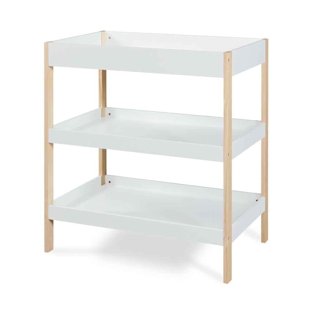 Table à langer Oupilu avec 2 étagères 91 x 82 x 53 cm blanc [en.casa]