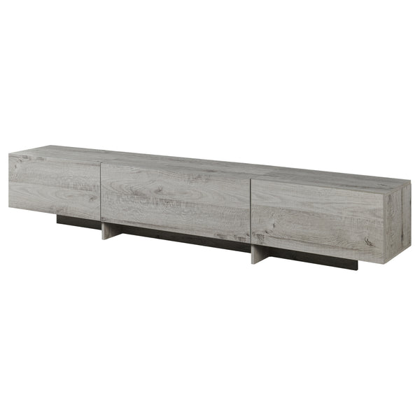 Meuble TV Kapipimso avec 3 volets 194x31x37 cm aspect chêne, gris [en.casa]
