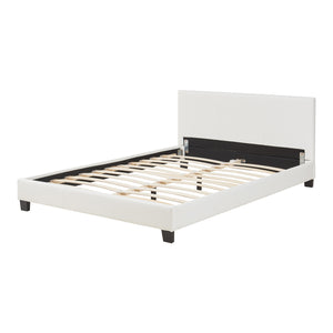 Bedframe kunstleer Aron wit 140x200 cm