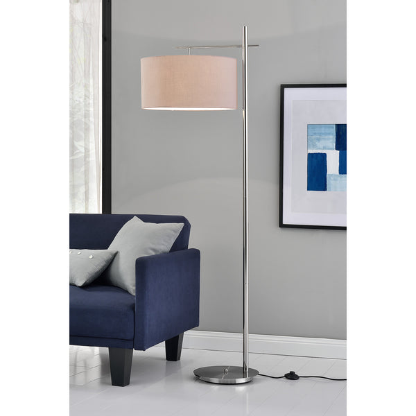Vloerlamp staande lamp 155 cm Buenos Aires grijs en chroom