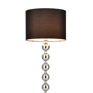 Lampadaire Spheric Métal Tissu Noir Chrome Hauteur 155 cm E27 [lux.pro]