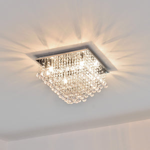 Plafondlamp Veli Prisma 28x38x38 met kristallen chroom 4xG9