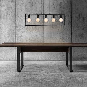Metalen hanglamp Glasgow 100x30 cm zwart 5xE27