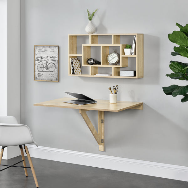 Tafel bureau opvouwbaar voor wandmontage 100x60x58 hout