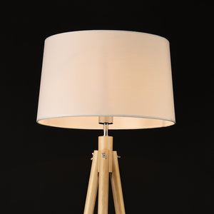 Staande lamp Tomar vloerlamp 153 cm E27 houtkleurig en wit