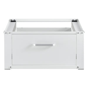 [en.casa] Kit de Superposition Intercalaire Lave-Linge Sèche-Linge Support de Lave-Linge Acier Aluminium Blanc 63 x 54 x 31 cm