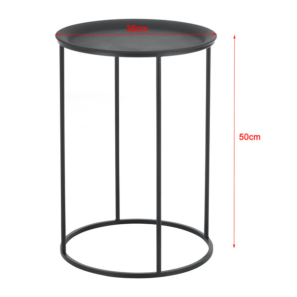 Set de 3 Tables Gigognes Morristown Métal Noir Tailles Différentes [en.casa]