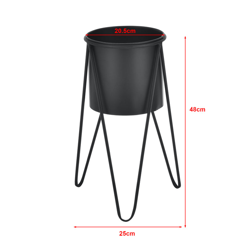 Croquis coté Set de 2 Supports de Plante Hedera Noir [en.casa] 