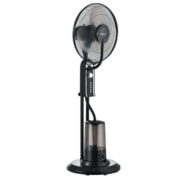 Ventilateur Humidificateur Silencieux sur Pied avec Minuteur Diamètre 40 cm Plastique 125 cm Noir [in.tec]