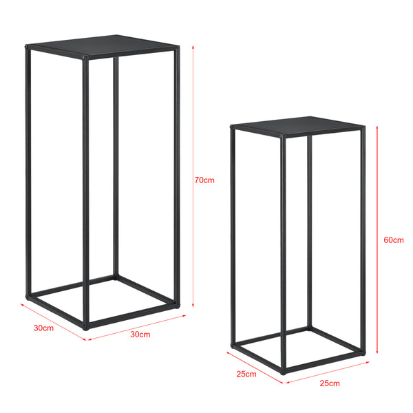 Lot de 2 Tables Hautes Gigognes Riziano en Métal Noir Mat [en.casa]