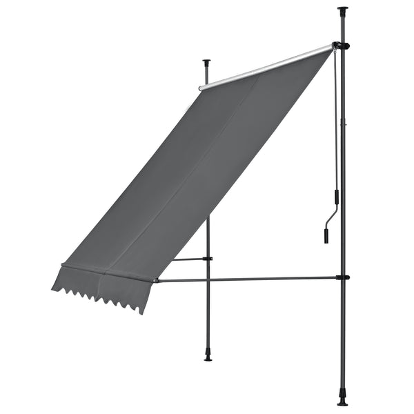 Brise-Soleil Pare-Soleil Acier et Polyester Hauteur Variable Anthracite Gris [pro.tec]