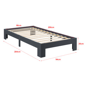 Cadre de Lit Simple Raisio à Matelas à Mousse à Froid Pin [en.casa]