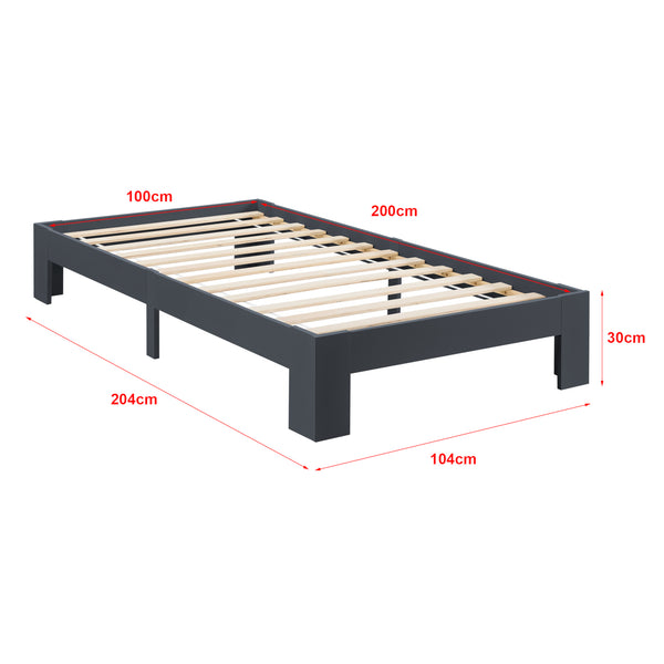 Cadre de Lit Simple Raisio à Matelas à Mousse à Froid Pin [en.casa]