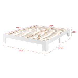 Cadre de Lit Simple Raisio à Matelas à Mousse à Froid Pin [en.casa]