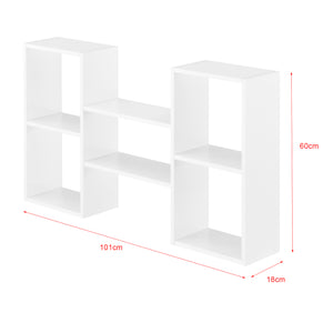 Wandplank Lillesand 4 vakken en 2 planken 101x18x60 cm wit