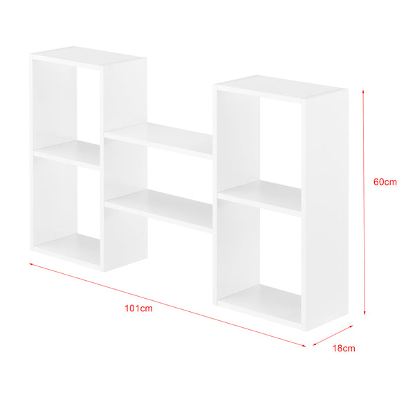 Wandplank Lillesand 4 vakken en 2 planken 101x18x60 cm wit