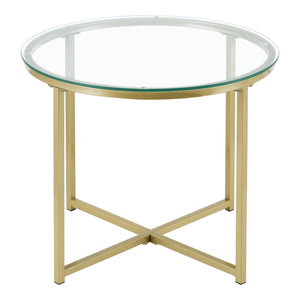 Table Basse Ronde pour Salon Alavieska 50 x 42 cm Doré [en.casa]