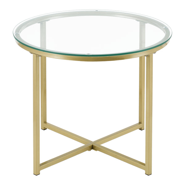 Table Basse Ronde pour Salon Alavieska 50 x 42 cm Doré [en.casa]