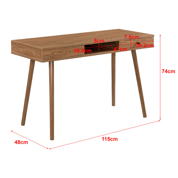 Bureau Habo 74 x 115 x 48 cm Effet Bois Foncé [en.casa]
