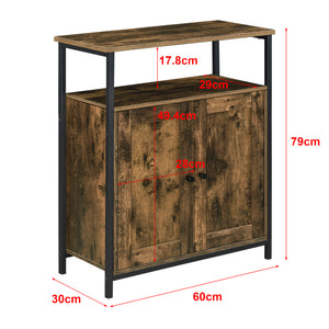 Commode Aremark pour Salon 79 x 60 x 30 cm Noir Effet Bois Foncé [en.casa]