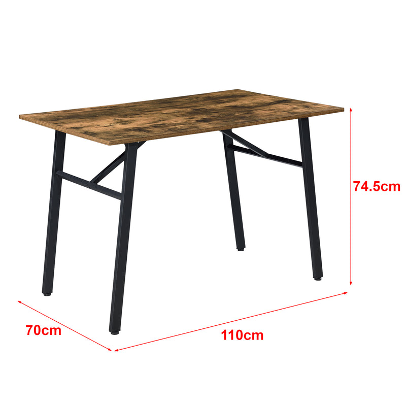 Croquis coté Table de Salle à Manger pour 4 Personnes Flatanger Effet bois foncé [en.casa]