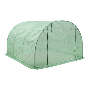 Serre de jardin tunnel Dornbirn en acier et polyéthylène 300 x 300 x 200 cm vert [en.casa]