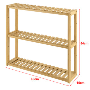 [en.casa] Wandrek Örnsköldsvik met 3 planken 60x15x54 cm bamboe