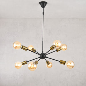 [lux.pro] Hanglamp Amiens metaal 8xE27 zwart en messing