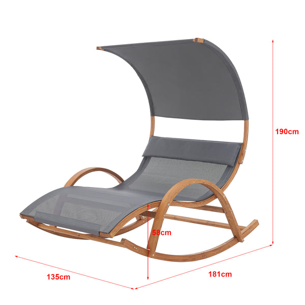 [en.casa] Ligbed schommelstoel Kasos 181x135x190 cm