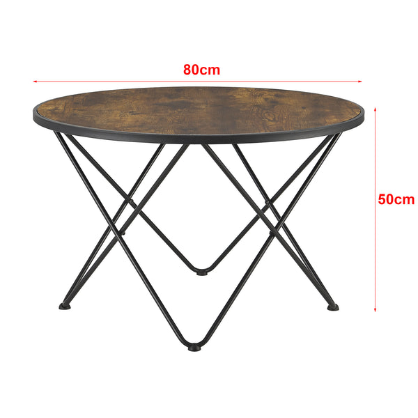 Table basse Goskamark ronde acier 80 x 50 cm [en.casa]