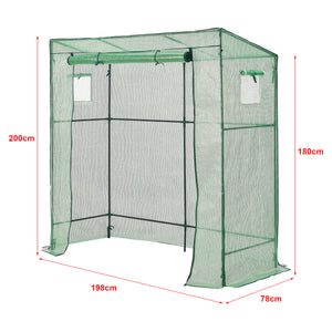 [en.casa] Tuinkas Vlaardingen kweekkas 198x78x180-200 cm groen