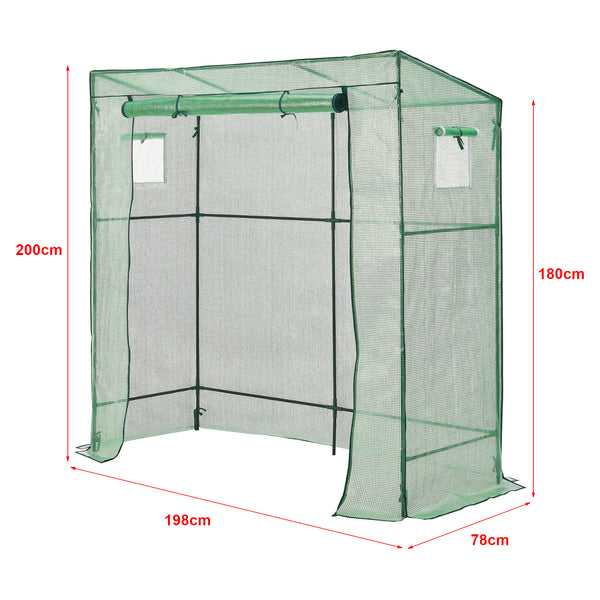 [en.casa] Tuinkas Vlaardingen kweekkas 198x78x180-200 cm groen