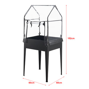 [en.casa] Kweektafel Katwijk plantenbak 60x60x152 cm antraciet