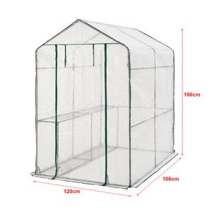[en.casa] Tuinkas Oosterhout met 4 planken 120x186x190 cm