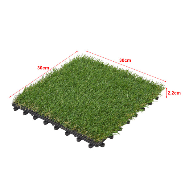 Set de 11 dalles emboîtables de gazon artificiel Wiesloch ca. 1m² 30 x 30 x 2,2 cm [en.casa]