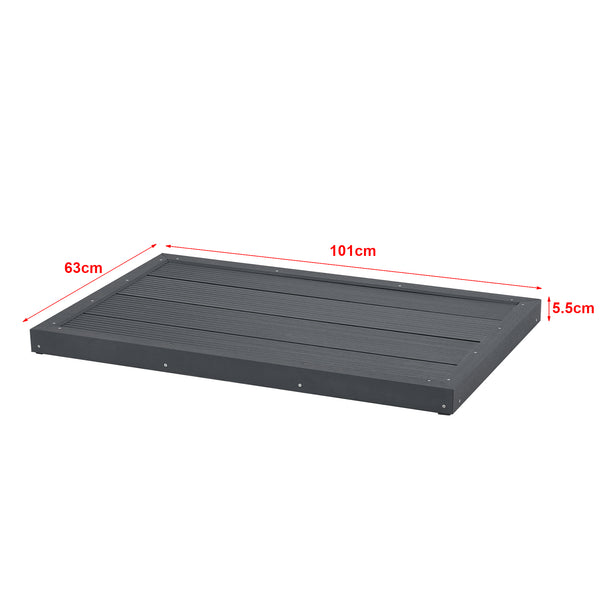 Plaque de base Nürtingen antidérapant pour douche de jardin et piscine 101 x 63 x 5,5 cm [en.casa]
