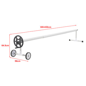 Enrouleur pour bâche de piscine Amorgo à longueur réglable 300-630 cm [en.casa]