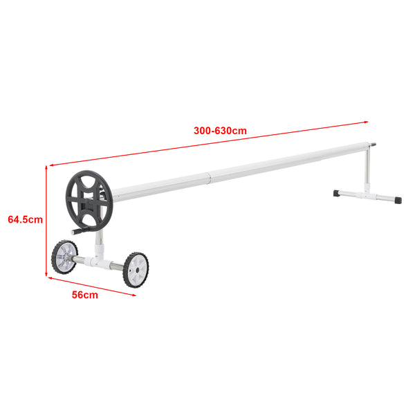 Enrouleur pour bâche de piscine Amorgo à longueur réglable 300-630 cm [en.casa]