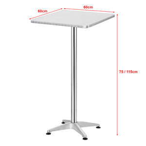 Table de bistrot carrée Järpen à hauteur réglable 75 cm / 115 cm [en.casa]