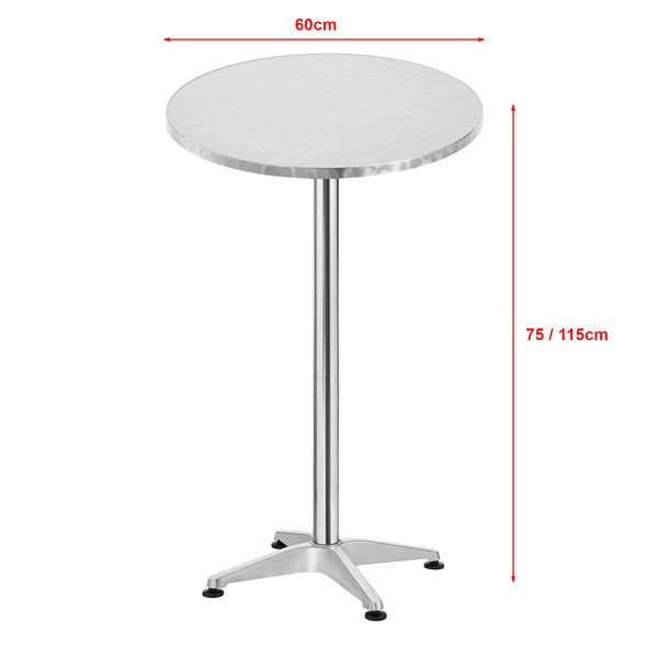 [en.casa] Bartafel Avesta tuintafel opvouwbaar rond Ø60 cm zilverkleurig