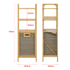 [en.casa] Wasmand Tidaholm bamboe met 2 planken 118x39,5x30,5 cm